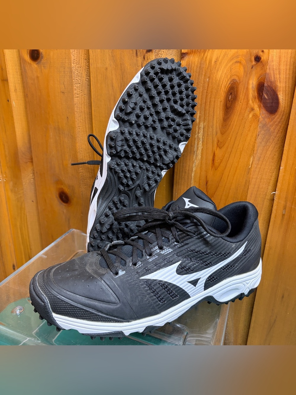 Mizuno Dominant AS Men's Turf Baseball Shoes Black White 11GT205109 Size 8 US
